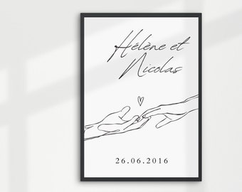 Custom Couple Poster - Couple gifts personalized - Couple date poster - Couple names poster - Couple Print - Custom Wedding Gift for guest