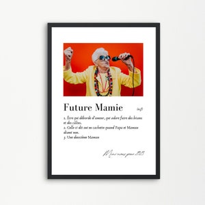 FUTURA ABUELA, anuncio de embarazo de abuela, cartel personalizado de futura abuela, definición y foto para personalizar, anuncio de embarazo de abuela