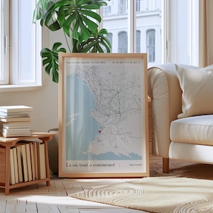 Poster Datum und Treffpunkt mit GPS-Koordinaten ｜ Wo alles begann ｜ Weihnachtsgeschenk für ihn ｜ Weihnachtsgeschenk für ein Paar ｜ Personalisiertes Geschenk für Männer