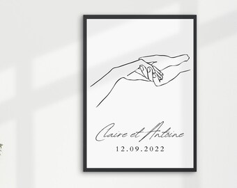Custom Couple Poster - Couple gifts personalized - Couple date poster - Couple names poster - Couple Print - Custom Wedding Gift for guest
