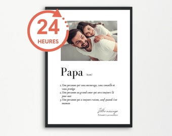 Papa-Poster zum Personalisieren mit Foto und Text - Vatertagsgeschenk - Anpassbares Papa-Fotoposter - Personalisiertes Papa-Geschenk