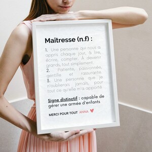 To personalize - Optional frame - Master definition poster - Personalized master gift - Thank you mistress - Master frame - Teacher