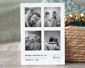 Weihnachtsgeschenk für Papa, Fotos zum Personalisieren – Papa-Fotogeschenk, Fotoautomaten-Stil – Le papamaton