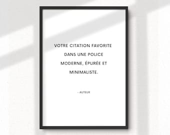 Tableau citation, affiche citation,affiche minimaliste, déco minimaliste, cadeau crémaillère, art mural, affiche personnalisée, emménagement