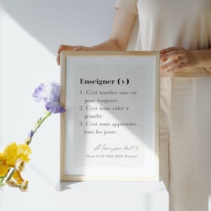 To personalize - Teaching definition poster - Teacher gift - End of year thank you - Thank you teacher - Master frame - Modern