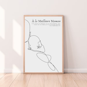 A personnaliser - Affiche fête des mères personnalisée - Texte avec citation maman et prénoms à personnaliser  - Cadeau fête des mères 2022