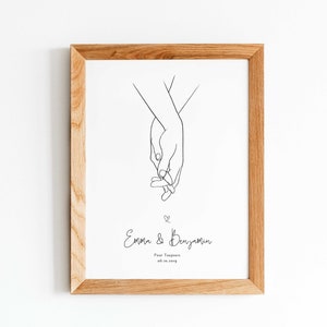 Regalo de pareja de novios, regalo de boda, póster de pareja de novios, póster de boda, marco de boda, póster de pareja, marco personalizado
