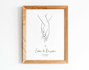 Regalo de pareja de novios, regalo de boda, póster de pareja de novios, póster de boda, marco de boda, póster de pareja, marco personalizado