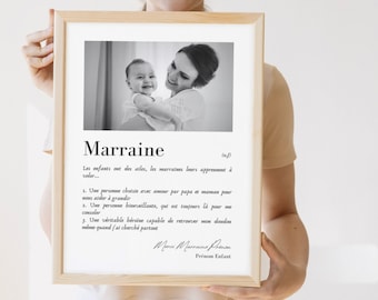 Godmother gift - Godmother definition - Godmother poster - Personalized godmother poster - Godmother christening gift, godfather gift