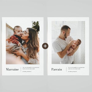 SET OF 2 - Godmother godfather gift, Godmother poster, godfather poster, godfather gift, godmother gift, godchild poster, baptism gift