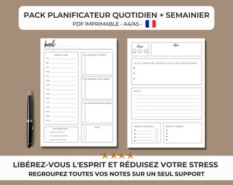 Agenda 2023 2024 Imprimible - Agenda Semanal - Agenda 2024 en Francés - Agenda Semanal 2024 en Francés - Planificador Francés - A5, A4 - PDF