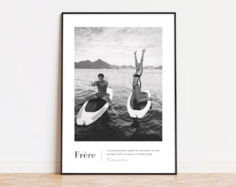 Cadeau frère, affiche frère, cadeau noël frère, cadre photo, affiche famille personnalisable, frère cadeau, poster photo, cadre minimaliste