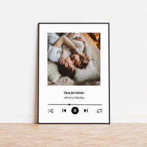 San Valentín personalizado, cartel de reproductor de música con tu foto y tu canción, regalo de San Valentín, regalo de pareja, cartel de pareja