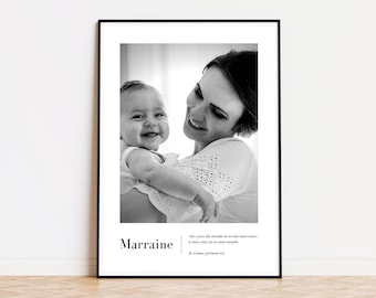 GODMOTHER GIFT - Godmother poster, godmother godchild gift, girl boy baptism gift, godmother godfather gift, godmother baptism gift