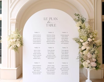 Panneau plan de table｜Plan de table mariage｜Panneau mariage arrondi｜Panneau de mariage｜Pancarte mariage｜Trouvez votre place