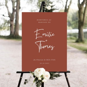 Panneau de bienvenue mariage - Collection Castle - Panneau de bienvenue terracotta