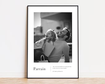 PEETVADER GIFT - Peetvader poster, petekind peetvader cadeau, meisje jongen doop cadeau, gepersonaliseerde peetvader cadeau, doop peetvader cadeau