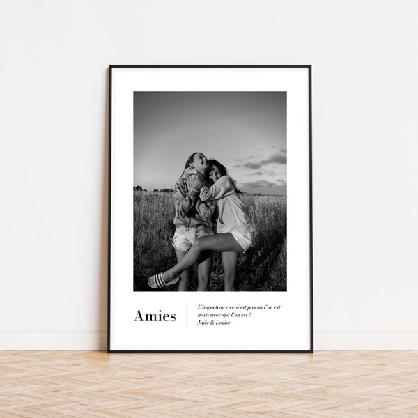 Póster de amiga para personalizar con foto y texto, regalo de novia, regalo de mejor amiga, póster de mejor amiga, regalo de amiga, póster de amigos