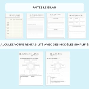 Planificateur entreprise, agenda entrepreneur, organisation entrepreneur, carnet manifestation, planner imprimable entrepreneur, objectifs image 8