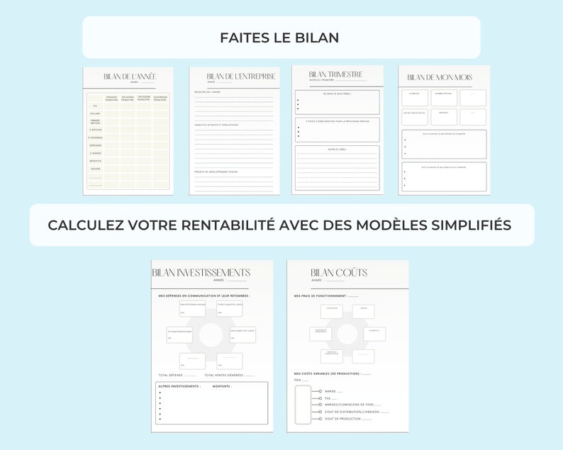 Planificateur entreprise, agenda entrepreneur, organisation entrepreneur, carnet manifestation, planner imprimable entrepreneur, objectifs image 8