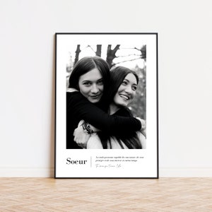 Sister gift, sister poster, sister Christmas gift, photo frame, customizable family poster, sister gift, photo poster, minimalist frame