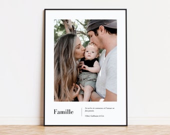 CADEAU FAMILLE, Affiche famille, cadeau couple famille, affiche famille personnalisable,cadeau famille noël, cadre photo, cadre personnalisé
