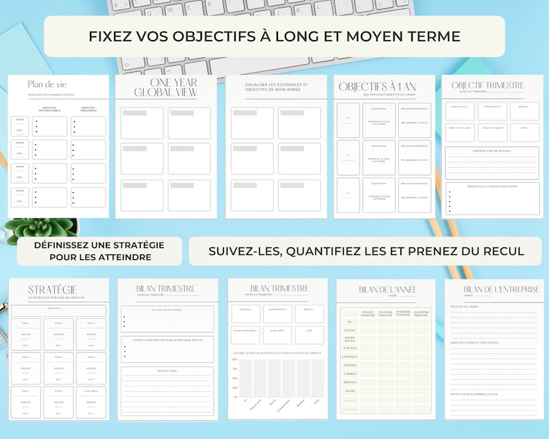 Planificateur entreprise, agenda entrepreneur, organisation entrepreneur, carnet manifestation, planner imprimable entrepreneur, objectifs image 5