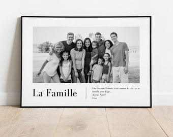 Cadeau Famille Noel : Affiche Famille, Cadre Photo, Affiche famille personnalisable, photo famille, Famille Noël, Famille Personnalisé