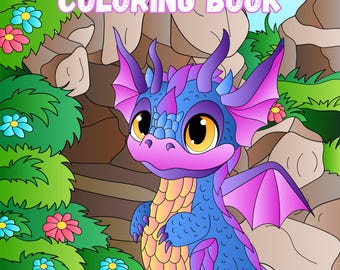 Fantasy Baby Dragons Coloring Pages for Kids (Digital Download)