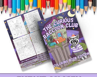 Raccoon Coloring Book: 30 Whimsical Pages, Creative Kids Activity (Digital Download)