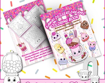 Kawaii Dessert Coloring Book: 30 Printable Candy Pages (PDF)