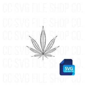 Marijuana Leaf Image, Hemp Leaf, SVG File, Instant Digital Download, ClipArt,  Hand Drawn, Scribble, Cricut, Silhouette, Cut Files