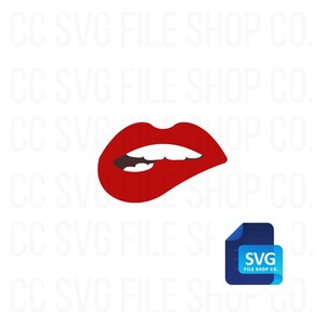 Red Lips, Biting Lip, Plump Lips, SVG File, Instant Digital Download, ClipArt,  Hand Drawn, Scribble, Cricut, Silhouette, Cut Files