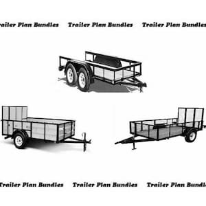 3 Sets Trailer Plans - 8X10 Tandem - 6X12 and 5X10 Single Axle Utility Trailers PDF