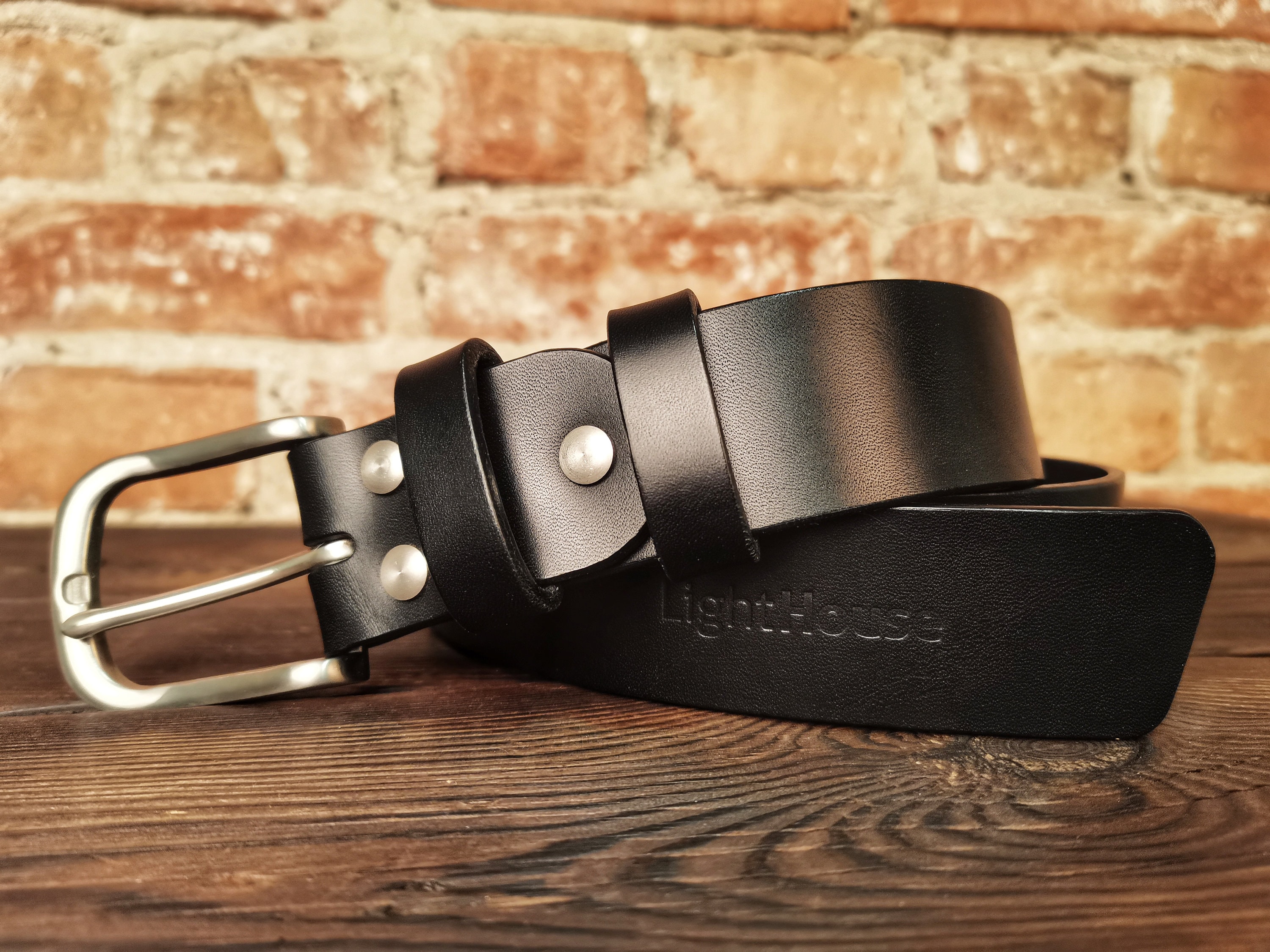 Full Grain Black Leather Belt Police Officer Gifts Etsy