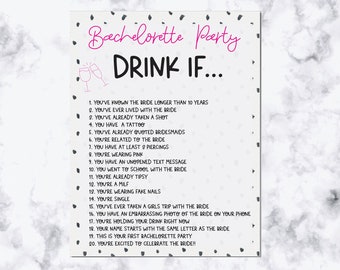 Bachelorette Party Drink If Printable Game