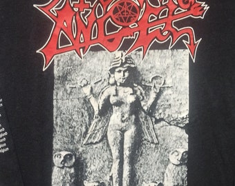 Morbid Angel Vintage Death Metal Band Manga larga 1998 XL Lanzador de pernos Carcass Dismember