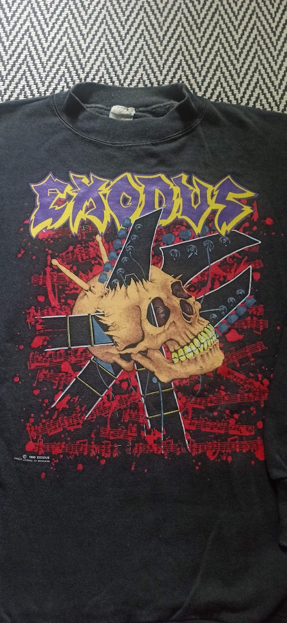 Exodus Vintage Thrash Metal Band Sweater XL 1990 T
