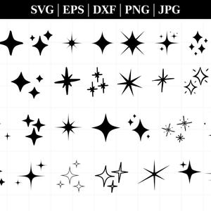 Sparkle Svg Bundle, Sparkle Cut File, Sparkle Art, Stars Svg, Sparkles, Svg Files For Cricut, Sparkle Stars Instant Download