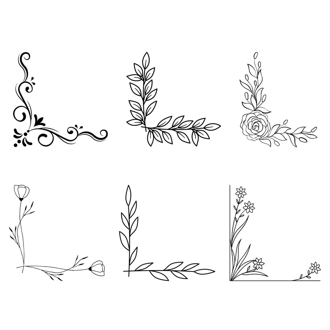 SVG Png Pdf Dxf Corner Pattern Border Frames Bundle Laser Cut Engrave ...