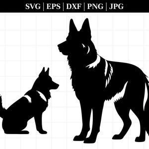 Hondenras Silhouette Pack | Digitale download | Hondenras SVG, hond silhouet svg, hondenrassen, hond silhouet png