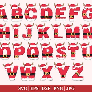 Christmas Monogram SVG Font, Christmas Split SVG, Christmas Split Alphabet Letters, Christmas Font svg Cricut, Christmas Ornaments SVG font