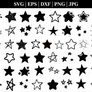 Star SVG-bundel, ster SVG, kerstster svg, Night Star Svg, stralende ster SVG, png, Svg-bestanden voor de Cricut, silhouet, sterren svg, Cricut
