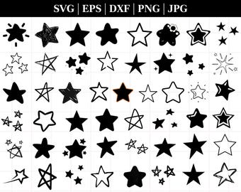Stern SVG-Bundle, Stern SVG, Weihnachtsstern Blatt, Nachtstern Blatt, glänzender Stern SVG, Png, Vektor-Dateien für Cricut, Silhouette, Cricut