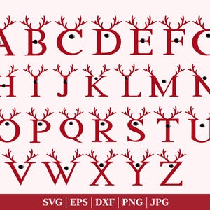Kerstalfabet SVG-bundel, A-Z Letters svg voor Cricut, Silhouette Cameo, png sublimatie, idee kerstcadeaus personaliseren, familienaam