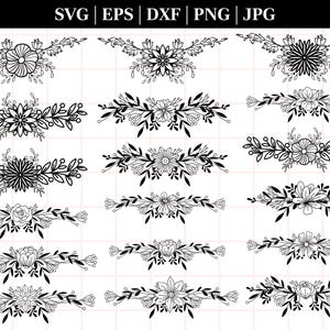 Dekorative Text Dividers SVG - Dividers svg, Text Dividers svg, dekorative Bordüre, Page Pividers svg, Hochzeitsverzierungen, Leaf-Teiler svg