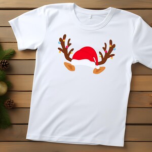 Christmas Hat With Antler Svg, Santa Hat, Xmas Decor. Vector Cut File ...