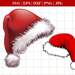 Santa Hat Svg, Christmas Hat Svg, Elf Hat Svg, Christmas Svg File, Png, Dxf
