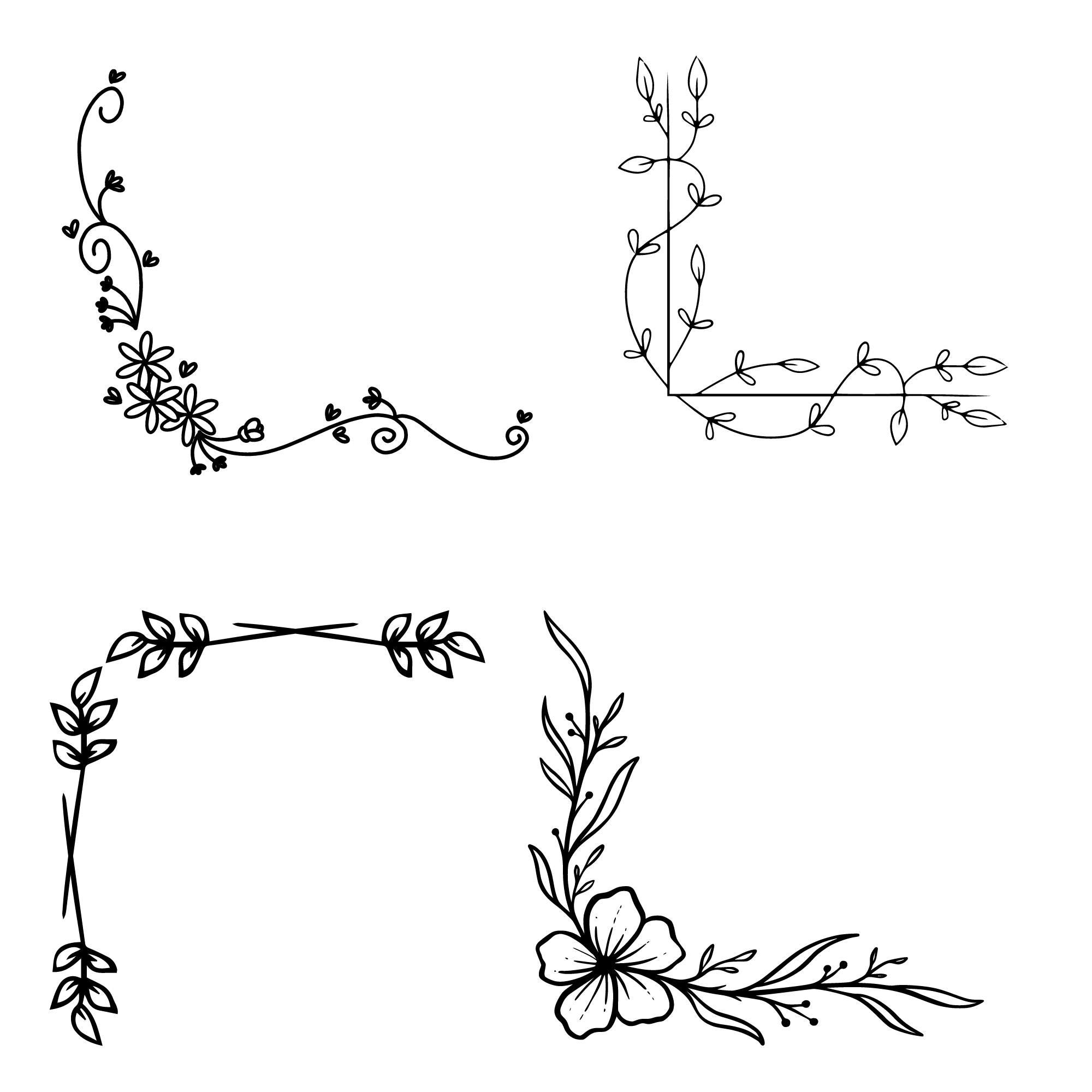 SVG Png Pdf Dxf Corner Pattern Border Frames Bundle Laser Cut Engrave ...