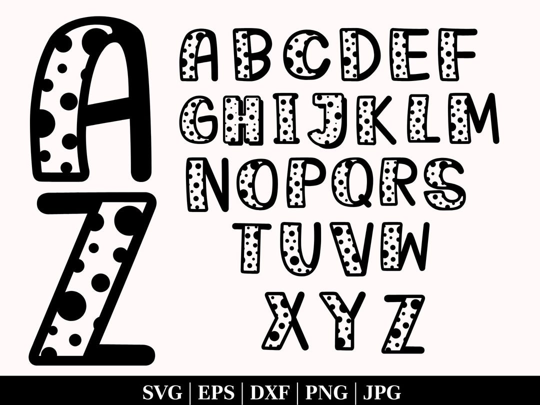 Polka Dot Alphabet Svg, Polka Dot Font, Polka Dot Uppercase Letters